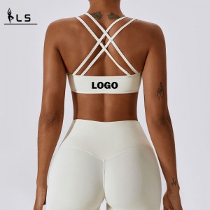 SC10137 Custom Logo Women Workout Sports Bra Wholesale Yoga Crop Compression Hurtigt tør polstret sexet gymnastiksportbh