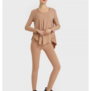 SC10272 T-shirt Løs afslappet fitness Yoga Langærmet Top Yoga Langærmet Kvinder T-shirt Gym Shirt Shirt