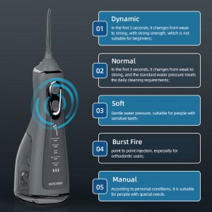 Genopladelig tandpleje aftagelig rengørbar vandtank trådløs vand flosser til tænder tandkødestræk