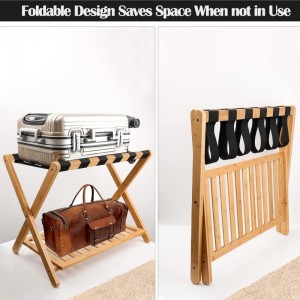 Bambus sammenfoldelig kuffert stativ til værelse soveværelse hotel