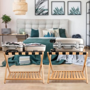 Bambus sammenfoldelig kuffert stativ til værelse soveværelse hotel