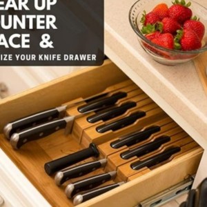In-skuffe Bambus Knife Block holder 12 knive