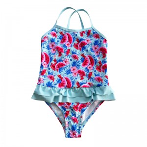 Trekant i ét stykke vandmelon-tryk badedragt