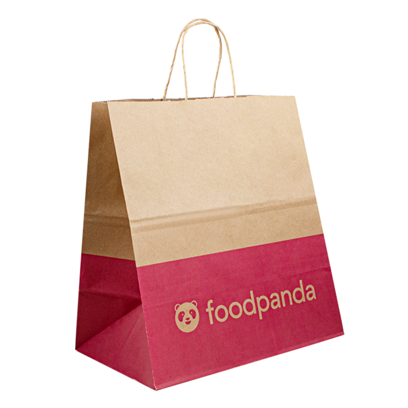 Brugerdefinerede mademballageposer til emballagepapirpose med logo, leveringspapir madposer til mad, brunt papir kraft taske skik