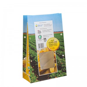 Papirposer til mad afhentning af frugtpapir taske Kraft taske Lille detailfødepapirpose Pakning Papir emballageposer