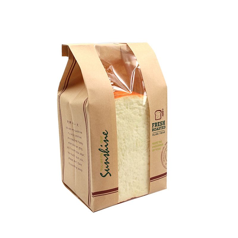 Toast papirpose Bæredygtig Kraft Bageri Tasker med vindue