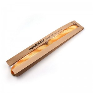 Brown/white Kraft Bakery Tasker med vindue Tilpasselig holdbar miljøvenlig