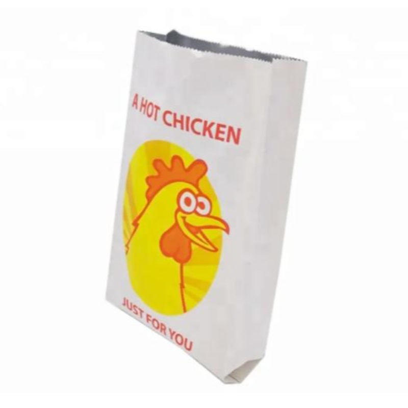 Genanvendelige poser varmt kyllingbrød madpakke trykt aluminiumsfolie foret firkantet bundpapirpose