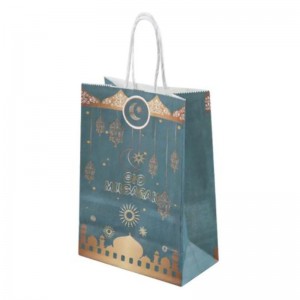 Engros Eid Mubarak Party Gift Kraft Paper Bag Islamisk muslimsk festivalparti Dekoration Ramadan Goodie Bags