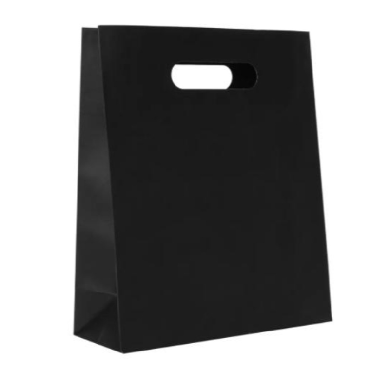 Art Paper Die Cut Kraft Paper Bag Christmas Flap Die Cut Handle Gift Bag Black Bionedbroadble Boutique Shopping Paper Bag