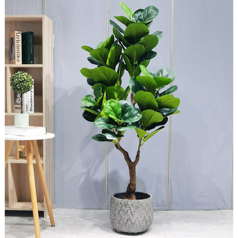Kunstige planter Plaststræ holdbar lavvedligeholdelsesfolkeblad Fig