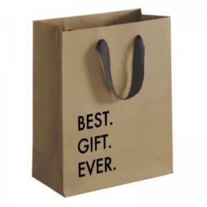 Bionedbrydeligt genanvendeligt brugerdefineret design logo trykt brun Kraft håndværksbutikpapir indkøbsposer med båndhåndtag