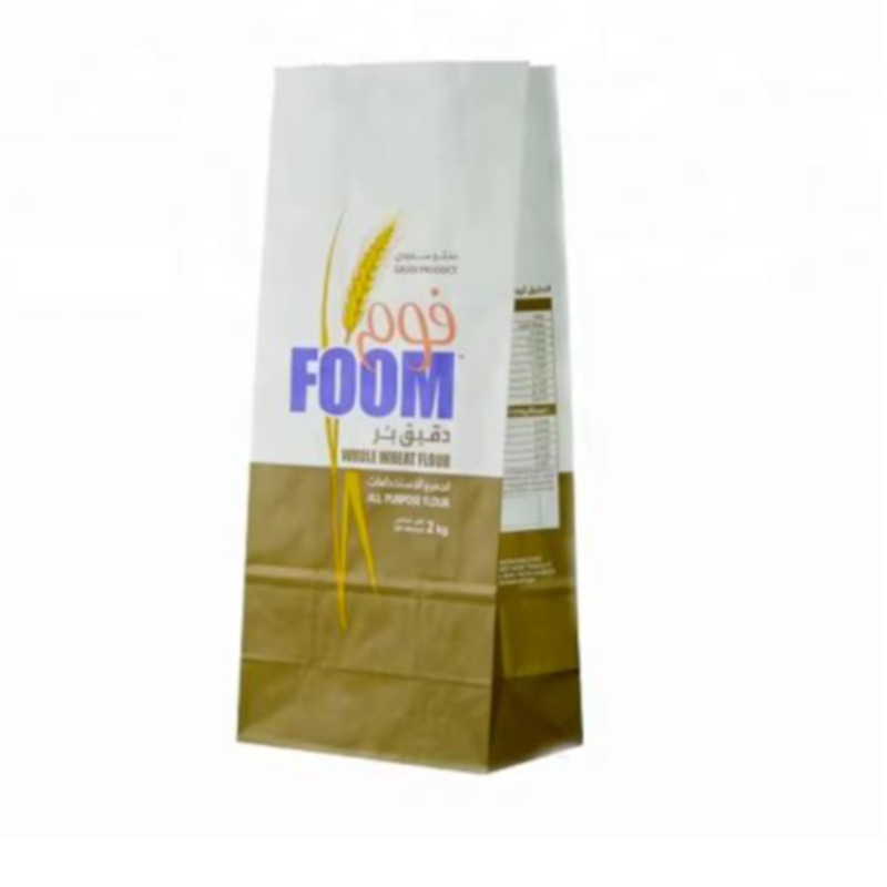 Ny stil 1 kg 2 kg hvedemel sukker emballage papir taske