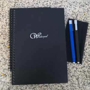 Genanvendelig spiralnotebook -Wirebound Black Hardcover Writing Recyclability Journals