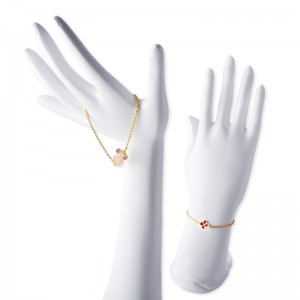 Ny 4 Fersken Blossoms Hul   A White Shell Fersken Blossom Tilbehør Armbånd