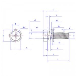 krydsforsænket sekskantbolt med fordybning og fjederskive