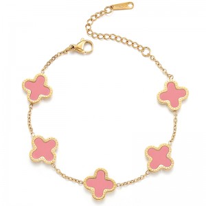 Hongde 18K guld-Belagte Mænd\\\'s og kvinder\\\'s Firkløver Lucky Armbånd