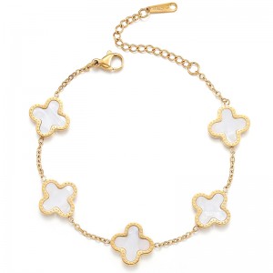 Hongde 18K guld-Belagte Mænd\\\'s og kvinder\\\'s Firkløver Lucky Armbånd