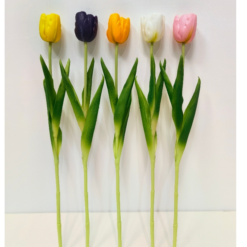 Salgsfremmende produkter kunstig blomst tulipan enkelt stilk hjem dekorative real touch simulation tulipaner