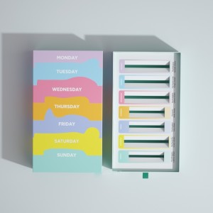 Farverig ugedags gaveæske