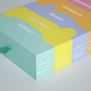 Farverig ugedags gaveæske