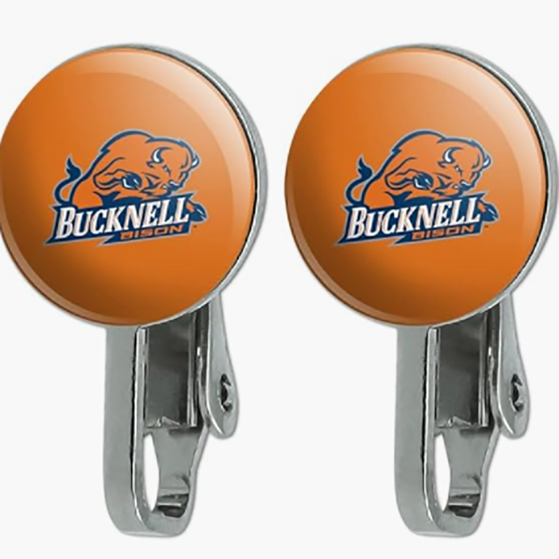 Officiel Bucknell Bison Clip-På øreringe - høj-Kvalitetsmetallegering, epoxy-Belagt,nej-Piercingnødvendigt, spildag smykker til alumner & Fans