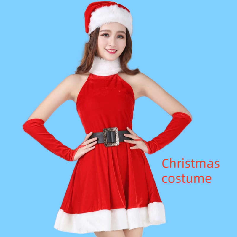 Julekostume, Internet -berømthed Kvindelig anker\'s dragt, Cosplay Sexy Bunny Girl Outfit, Performance Costume, Christmas Battle Robe, varennummer 325 Pris: ＄ 133.99