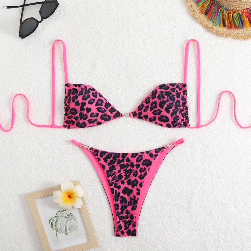 Sexet leopard print grime bikini badedragt til kvinder, der udstråler en følelse af luksus. Velegnet til stranden og varme kilder. Et kors-Border badedragt vare QT25055 Pris:$79.99