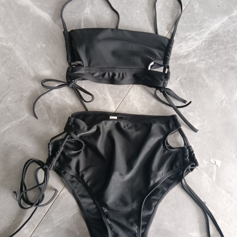 2025 Ny europæisk og amerikansk stil udenrigshandel to-Stykke højt-Talisttrekantbikini. Med bindestropper og snøring er det sexet og moderigtigt badetøj SY2427 -pris:$79.99