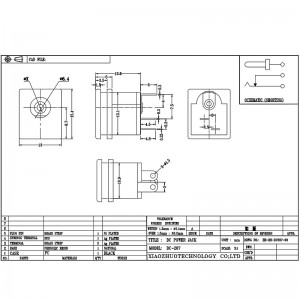 DC Socket DC-207, direkte indsættelses lydstik, to-pin kobber pin strømopladningsstik