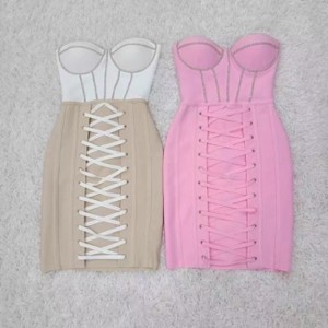 Drill Hip Wrap Bandage Dress