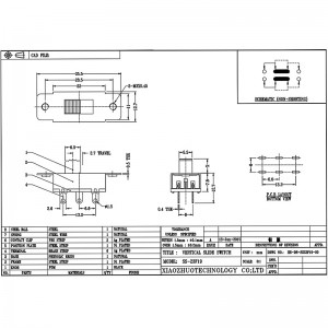 Slideafbryder SS23F19, dobbelt-Række 6-pin tre-Placer Slide Switch, bilnavigation DVD Slide Switch