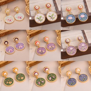 Metal blomster smykkesæt