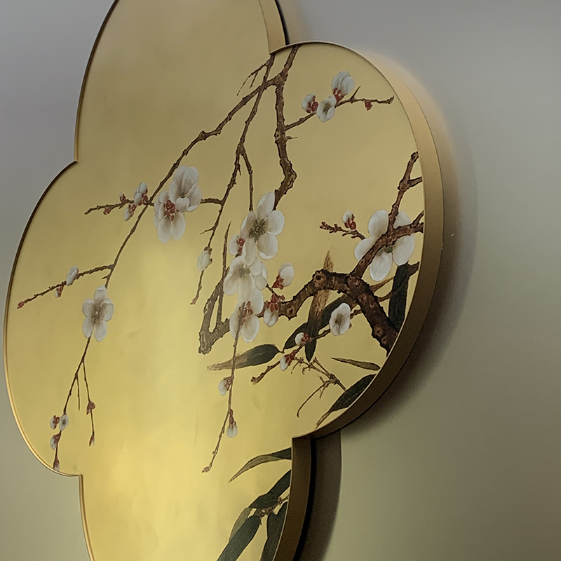 Zotye rustfrit stål guld elektroplettet kinesisk-Stilmønstrede dekorative genstande i rustfrit stål